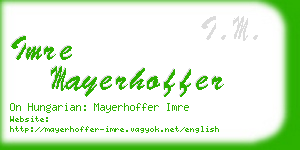 imre mayerhoffer business card